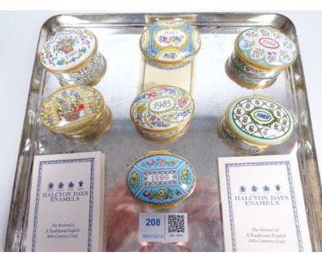 Seven Halcyon Days 'A Year To Remember' enamel boxes (7)   Condition Report   Click here for further images, condition, aucti