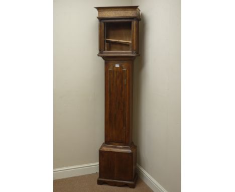 20th century oak longcase clock case, square hood, H184cm   Condition Report   Click here for further images, condition, auct