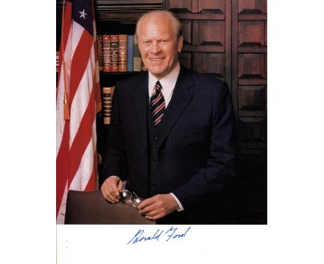 AMERICAN POLITICAL LEADERS: A good selection of seven signed 8 x 10 photographs by various US Presidents, Statesmen and polit