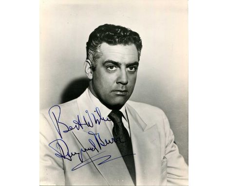 BURR RAYMOND: (1917-1993) Canadian actor, remembered for his portrayal of the Los Angeles criminal defence lawyer Perry Mason