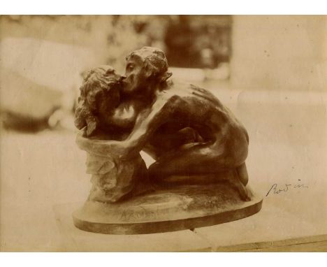 RODIN AUGUSTE: (1840-1917) French sculptor. A fine vintage signed sepia 9 x 6.5 photograph by Rodin, the image depicting one 