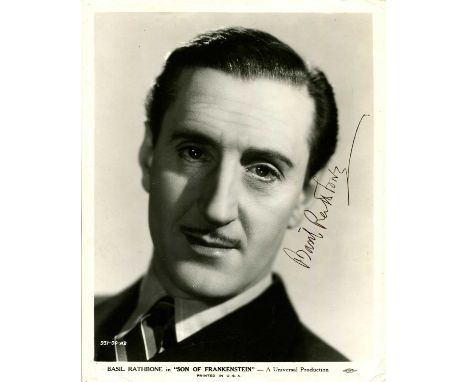 RATHBONE BASIL: (1892-1967) British actor, famous for his portrayal of Sherlock Holmes in a number of films. An excellent vin