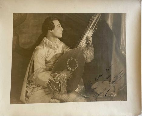 VALENTINO RUDOLPH: (1895-1926) Italian actor, a sex symbol of the 1920s. A very fine, large vintage signed and inscribed sepi