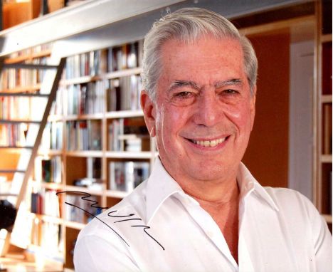 VARGAS LLOSA MARIO: (1936- ) Peruvian novelist &amp; essayist, Nobel Prize winner for Literature, 2010. Signed colour 10 x 8 