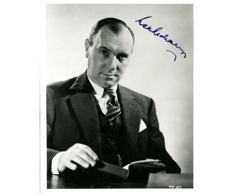 RICHARDSON RALPH: (1902-1983) English actor, an Academy Award nominee. A good signed 8 x 10 photograph of the actor seated in