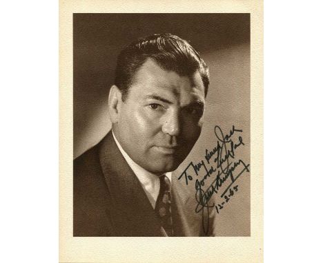 DEMPSEY JACK: (1895-1983) American boxer, World Heavyweight Champion 1919-26. A good vintage signed and inscribed sepia 8.5 x