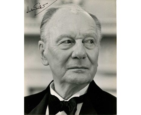 GIELGUD JOHN: (1904-2000) English actor, Academy Award winner. A good signed 8 x 10 photograph of the actor in a close-up hea