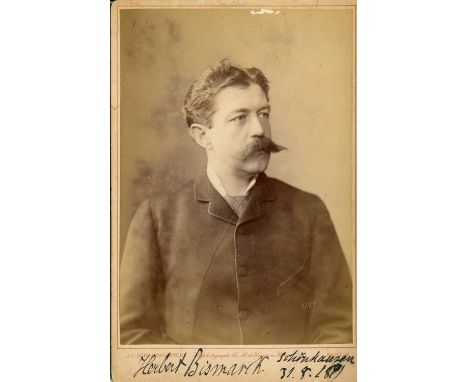 BISMARCK HERBERT VON: (1849-1904) German politician who served as Foreign Secretary 1886-90. Son of Otto von Bismarck. Vintag