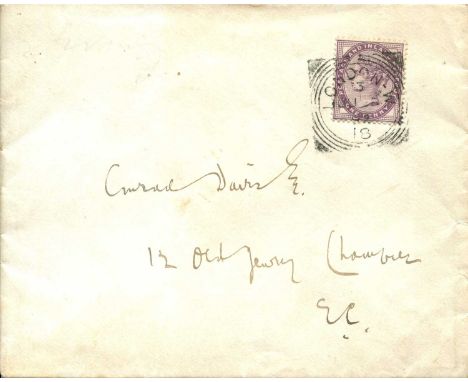 STOKER BRAM: (1847-1912) Irish author of the horror novel Dracula (1897). Autograph envelope, unsigned, addressed in Stoker´s