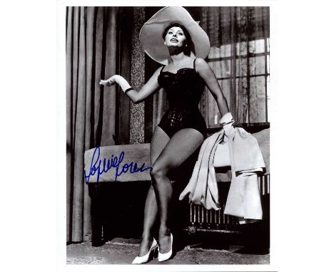 LOREN SOPHIA: (1934- ) Italian actress, Academy Award winner. Attractive signed 8 x 10 photograph by Loren, the image depicti