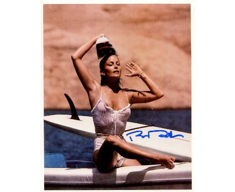 DEREK BO: (1956- ) American Actress &amp; Model. Signed 8 x 10 colour photograph of Derek, the image showing the actress outd