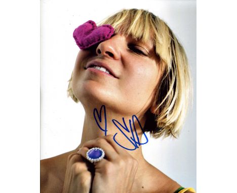 SIA: (1975- ) Australian singer and songwriter. Signed colour 8 x 10 photograph of Sia in an unusual head and shoulders pose 