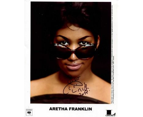 FRANKLIN ARETHA: (1942-2018) American singer. Signed colour 8 x 10 photograph of the Queen of Soul in a head and shoulders po