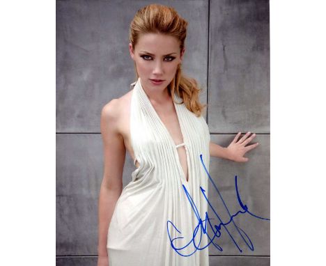 HEARD AMBER: (1986- ) American actress whose controversial marriage to actor Johnny Depp lasted from 2015-17. Signed colour 8