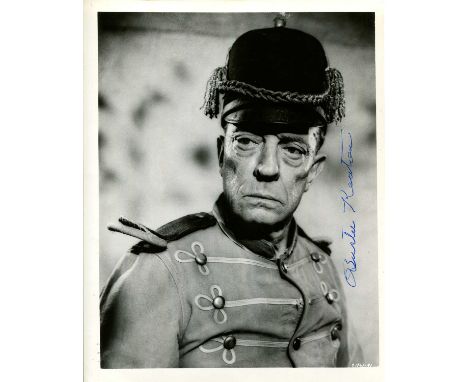 KEATON BUSTER: (1895-1966) American film comedian, the recipient of an Academy Honorary Award. An excellent vintage signed 8 