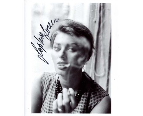 LOREN SOPHIA: (1934- ) Italian actress, Academy Award winner. A good signed 8 x 10 photograph of Loren in an atmospheric head