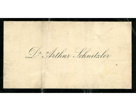SCHNITZLER ARTHUR: (1862-1931) Austrian author and dramatist, remembered for his controversial and frank descriptions of sexu