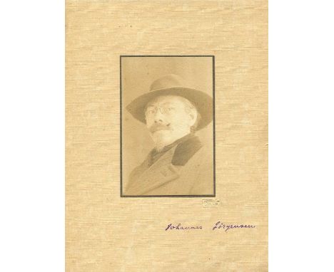 JORGENSEN JOHANNES: (1866-1956) Danish writer, best known for his biographies of Catholic saints. Vintage signed sepia 6 x 8 