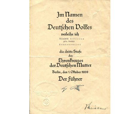 [HITLER ADOLF]: (1889-1945) Fuhrer of the Third Reich 1933-45 &amp; [MEISSNER OTTO] (1880-1953) German civil servant, head of