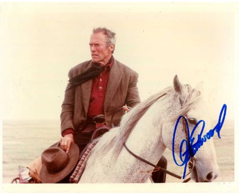 EASTWOOD CLINT: (1930- ) American actor and film director, Academy Award winner. A good signed colour 10 x 8 photograph of Ea
