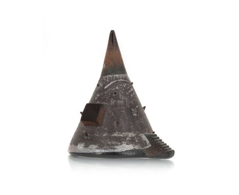 SWEDISH GLASS SCULPTURE BY BERTIL VALLIEN FOR KOSTA BODA, CONTEMPORARY 'Shelter', a sandcasted glass tipi15.3cm highCondition
