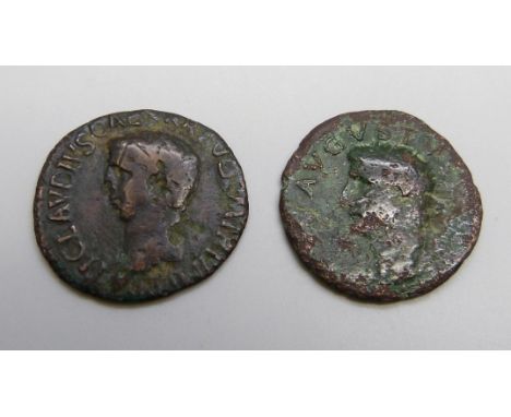Coins; Divus Augustus, as struck under Tiberius bronze RIC 81 (20-25AD) radiate head, reverse: S C either side of Altar Provi