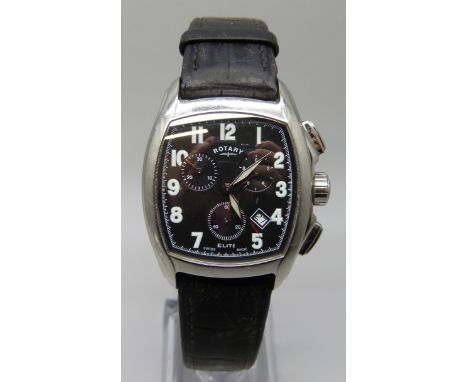 A stainless steel Rotary Elite Chronograph wristwatch 