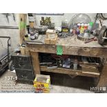 Wood work bench, cutter head tools, saw blades, and belts