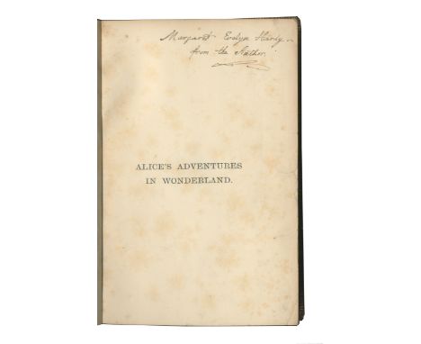 DODGSON (CHARLES LUTWIDGE) 'LEWIS CARROLL'Alice's Adventures in Wonderland, SECOND (FIRST PUBLISHED) EDITION, AUTHOR'S PRESEN