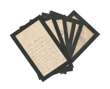 PROUST (MARCEL)Six autograph letters signed ('Marcel Proust'), five to Thérèse Fould née Ephrussi ('Chère madame' or 'Madame'