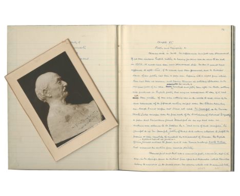 DRINKWATER (JOHN)HARDY (THOMAS) Photographic postcard of a plaster bust of Hardy depicted in profile, inscribed in ink on the