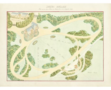 GARDENS - FRANCEFive original bird's-eye view designs for grand public gardens in the Swiss, German, English styles, for loca