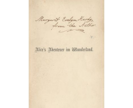 DODGSON (CHARLES LUTWIDGE) 'Lewis Carroll'Alice's Abenteuer im Wunderland, first edition in German, translated by Antonie Zim