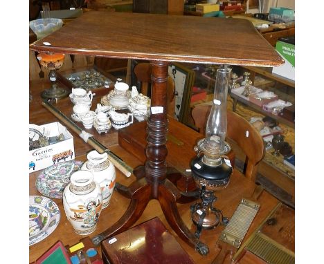 19th c. mahogany pillar or lamp table