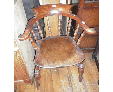 Smoker's beech and elm bow armchair