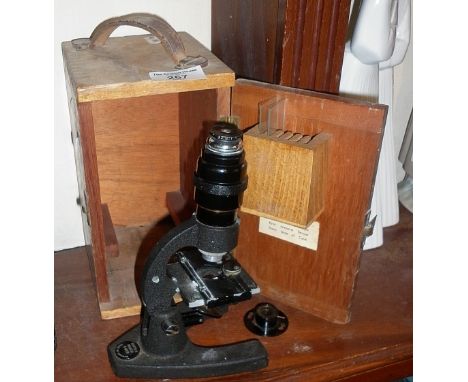 Britex Minor microscope in wooden case