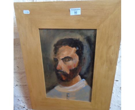 Small contemporary oil portrait on board of St. Paul, 20" x 16" including frame