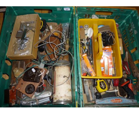 Two crates of assorted tools
