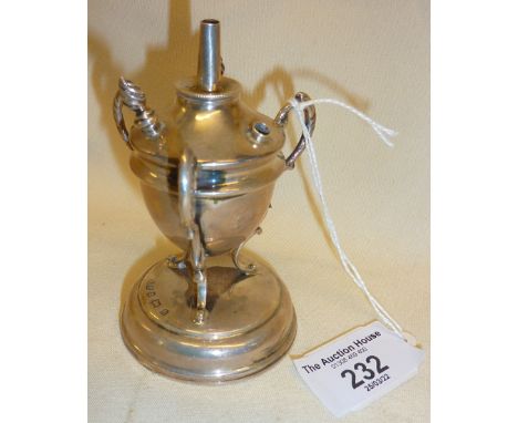 Antique Sterling silver table cigar lighter with only two lighting wands. Hallmarked for Birmingham 1904, maker's mark A &amp