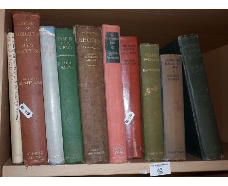 Shelf of hardback books