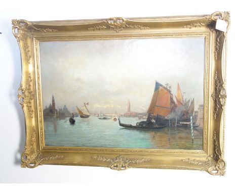 BUTTURA, ERNEST (Antoine Eugène Ernest Buttura, Paris 1841-1920 ebd.), Gemälde: "Venedigvedute mit Blick auf den Dogenpalast 
