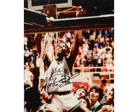MAGIC JOHNSONSet of two photographswith autographs by Magic Johnson.