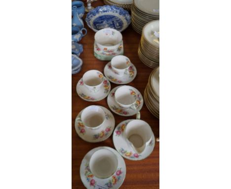 A Shelley floral pattern tea service, 19 pieces and a Copeland Spode Italian pattern bowl.