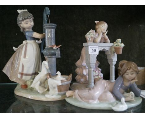 A Lladro group Summer on the Farm, a second Lladro figure A Perfect Day, one other complete with boxes.