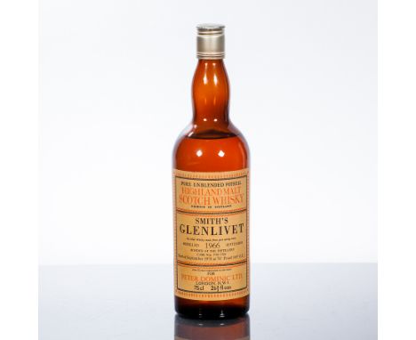 GLENLIVET 12 YEAR OLD
Single Speyside Scotch Whisky, distilled 1966 September and bottled September 1978 for Peter Dominic Lt