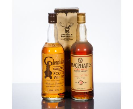 GLENDULLAN 12 YEAR OLD
Single Speyside Scotch Whisky. 26 2/3 fl ozs/75.7cl, 82.3° Proof.
MACPHAIL'S 10 YEAR OLD
Pure Malt Sco