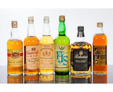 CRAWFORD'S 
Blended Scotch Whisky, 75cl, 40% volume.
UISGE-BEATHA
Blended Scotch Whisky, bottled by Strachan's, 75cl, 40% vol