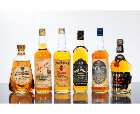 THE MONARCH
Blended Scotch Whisky. 75cl, 41.2% volume.
BRAEMAR SPECIAL
Blended Scotch Whisky, 262/3 fl. oz, 70°Proof.
THE BLA