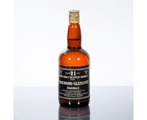 LINKWOOD-GLENLIVET 21 YEAR OLD
Single Speyside Scotch Whisky, distilled May 1956 and bottled September 1977 by William Cadenh