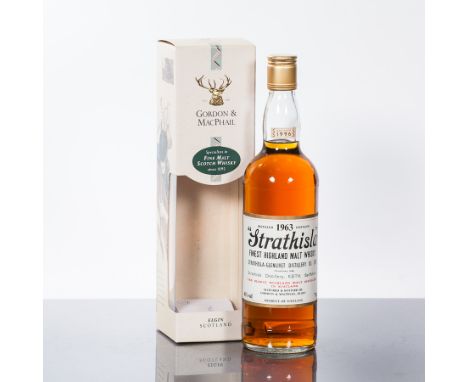STRATHISLA 33 YEAR OLD
Single Highland Scotch Whisky, distilled in 1963 and bottled in 1996 by Gordon & Macphail.  70cl, 40% 